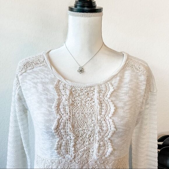 🍋 One September • Long Sleeve Ivory Lace Top - Picture 2 of 8